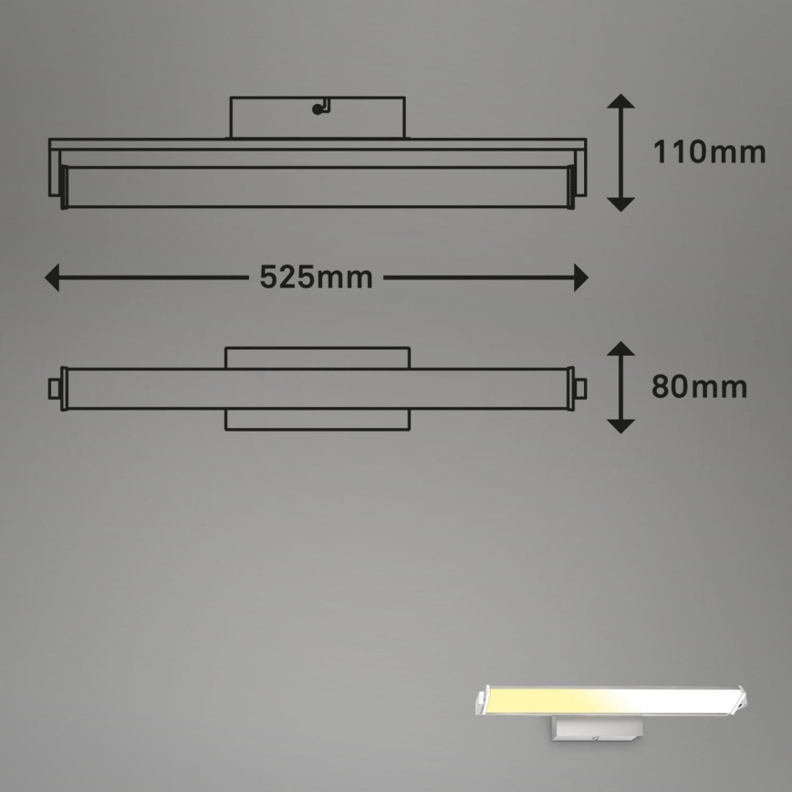 Brilo - LED Zatemnitvena stenska svetilka LED/18W/230V 2700-4000K srebrna