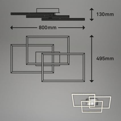 Brilo - LED Zatemnitvena stropna svetilka FRAME LED/57W/230V 3000K mat krom