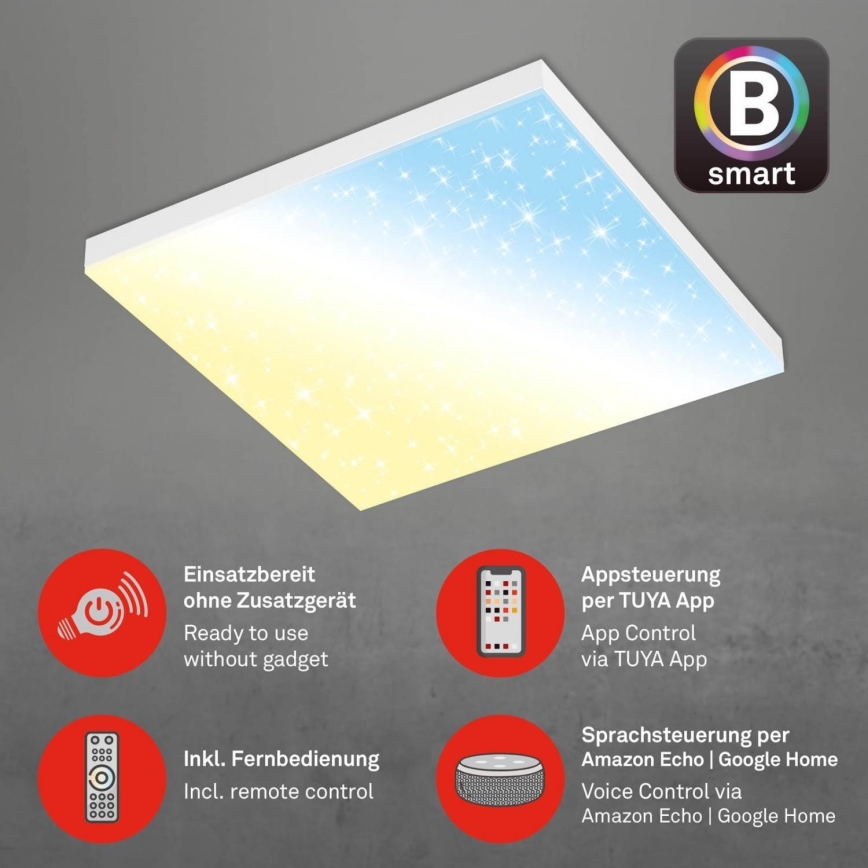 Brilo - LED Zatemnitvena stropna svetilka FRAMELESS LED/24W/230V 3000-6500K Wi-Fi Tuya + Daljinski upravljalnik
