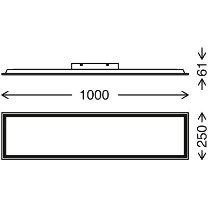 Brilo - LED Zatemnitvena stropna svetilka PIATTO LED/24W/230V 3000-6500K 100x25 cm + Daljinski upravljalnik