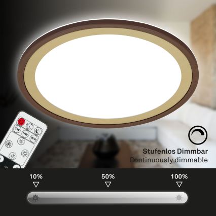 Brilo - LED Zatemnitvena stropna svetilka SLIM LED/22W/230V 2700-6500K + Daljinski upravljalnik