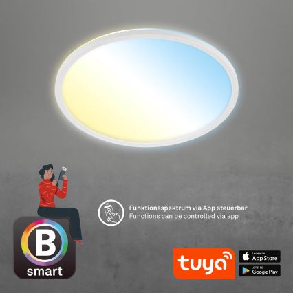 Brilo - LED Zatemnitvena stropna svetilka SLIM LED/22W/230V 2700-6500K Wi-Fi Tuya + Daljinski upravljalnik