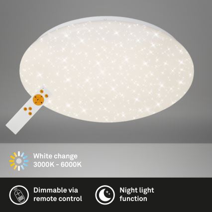 Brilo - LED Zatemnitvena stropna svetilka STARRY SKY LED/22W/230V 3000-6000K + Daljinski upravljalnik