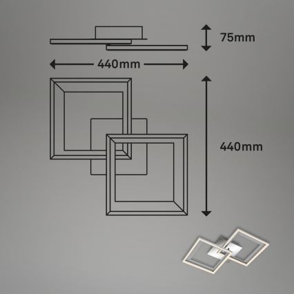 Brilo - LED Zatemnitveni nadgradni lestenec FRAME 2xLED/11W/230V