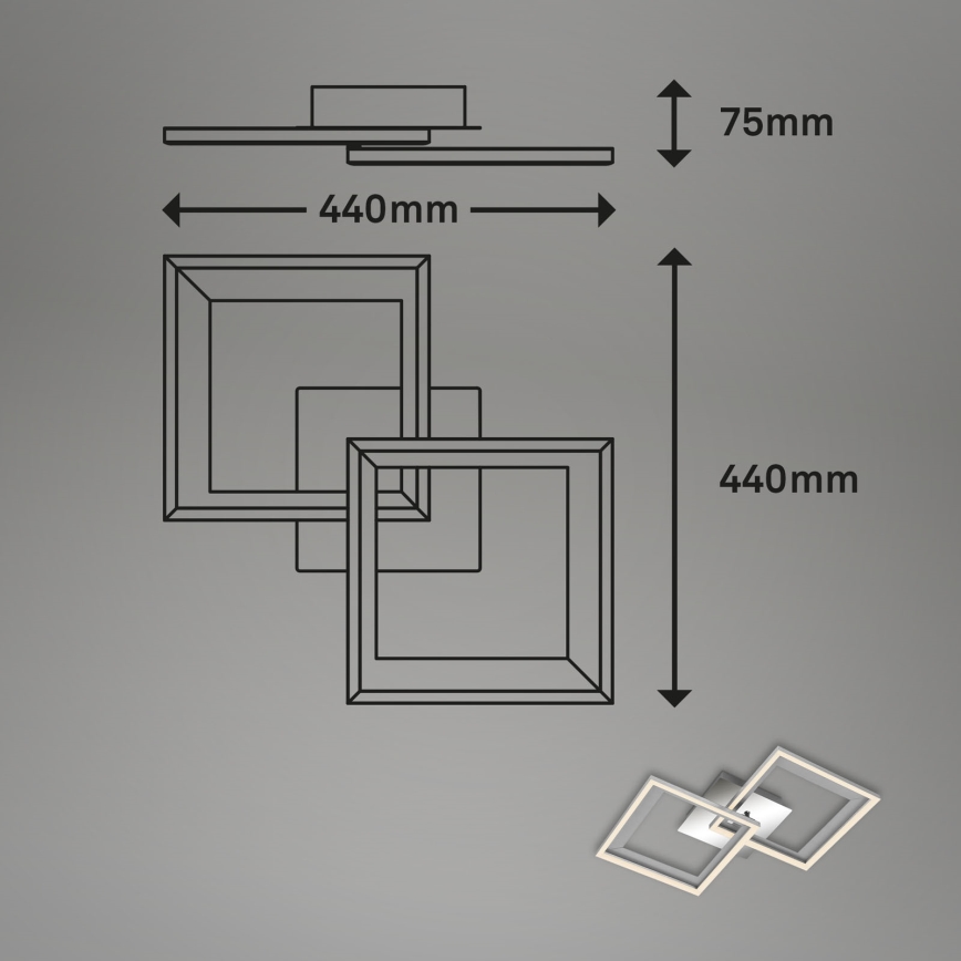 Brilo - LED Zatemnitveni nadgradni lestenec FRAME 2xLED/11W/230V