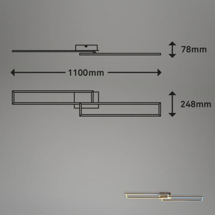 Brilo - LED Zatemnitveni nadgradni lestenec FRAME 2xLED/20W/230V 2700-5000K + Daljinski upravljalnik