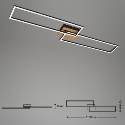 Brilo - LED Zatemnitveni nadgradni lestenec FRAME 2xLED/20W/230V 2700-5000K + Daljinski upravljalnik