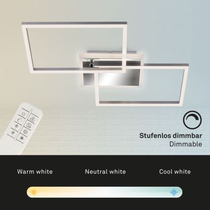 Brilo - LED Zatemnitveni nadgradni lestenec FRAME 2xLED/20W/230V 2700-6500K + Daljinski upravljalnik