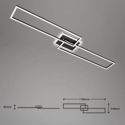 Brilo - LED Zatemnitveni nadgradni lestenec FRAME 2xLED/20W/230V 2700-6500K + Daljinski upravljalnik