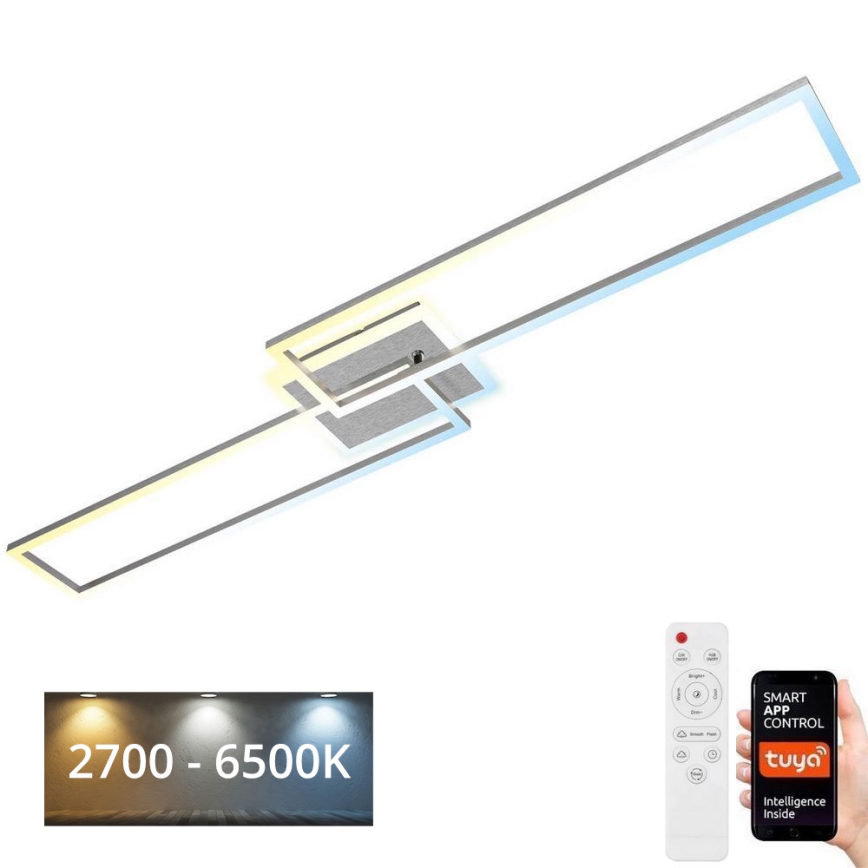 Brilo - LED Zatemnitveni nadgradni lestenec FRAME 2xLED/20W/230V 2700-6500K Wi-Fi Tuya + Daljinski upravljalnik