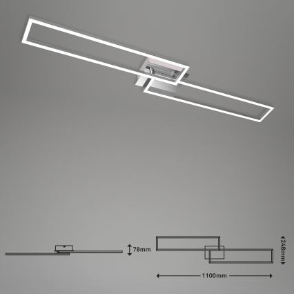 Brilo - LED Zatemnitveni nadgradni lestenec FRAME 2xLED/20W/230V 2700-5000K + Daljinski upravljalnik