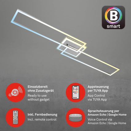 Brilo - LED Zatemnitveni nadgradni lestenec FRAME 2xLED/20W/230V 2700-6500K Wi-Fi Tuya + Daljinski upravljalnik