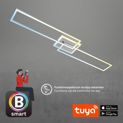 Brilo - LED Zatemnitveni nadgradni lestenec FRAME 2xLED/20W/230V 2700-6500K Wi-Fi Tuya + Daljinski upravljalnik