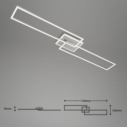 Brilo - LED Zatemnitveni nadgradni lestenec FRAME 2xLED/20W/230V 2700-6500K Wi-Fi Tuya + Daljinski upravljalnik