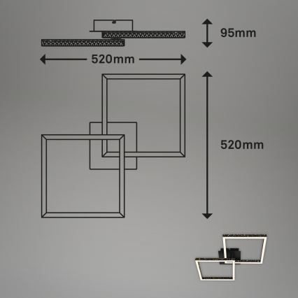 Brilo - LED Zatemnitveni nadgradni lestenec FRAME 2xLED/9W/230V