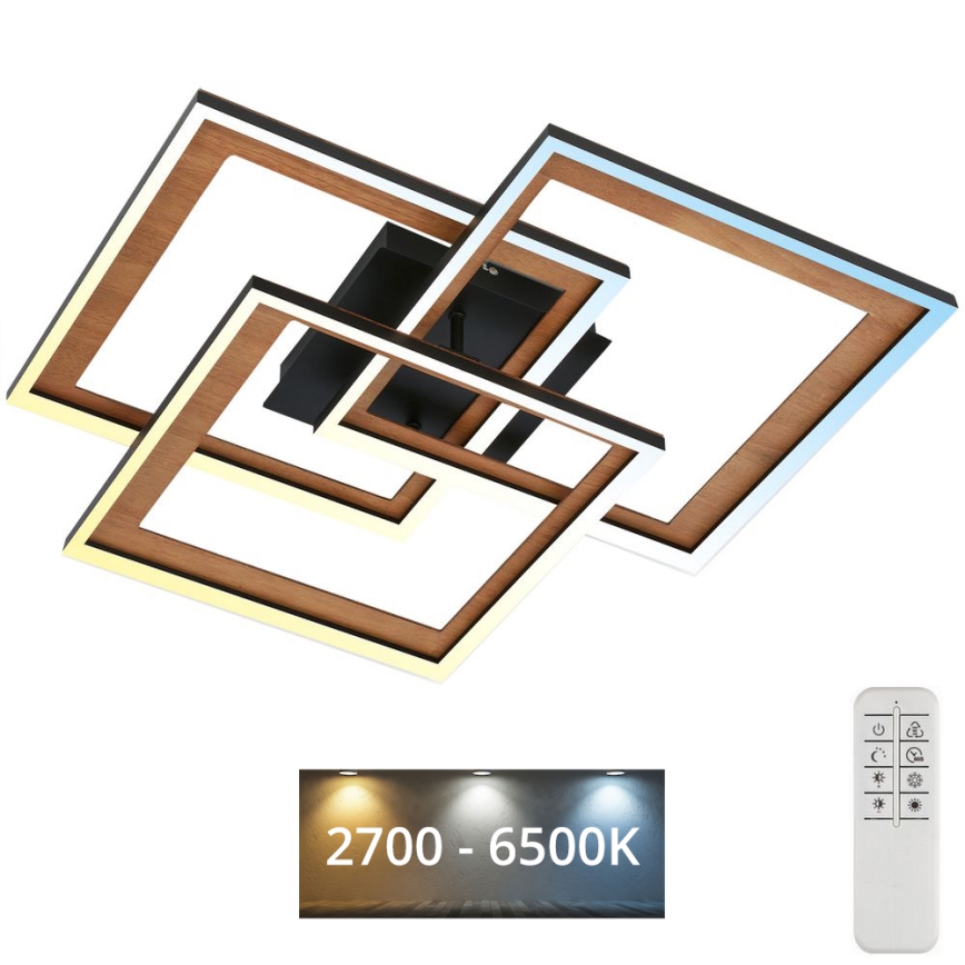Brilo - LED Zatemnitveni nadgradni lestenec FRAME LED/45W/230V 2700-6500K + Daljinski upravljalnik