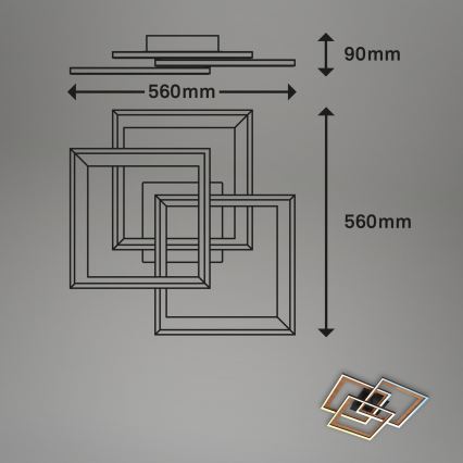 Brilo - LED Zatemnitveni nadgradni lestenec FRAME LED/45W/230V 2700-6500K + Daljinski upravljalnik