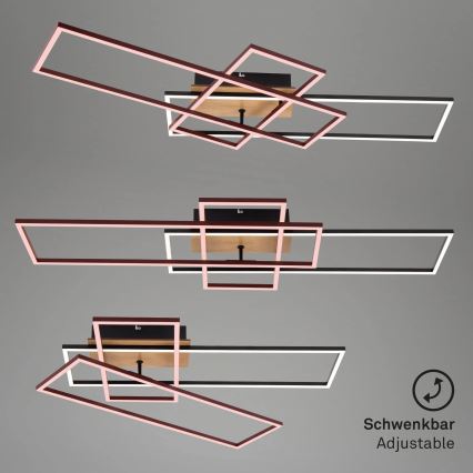 Brilo - LED Zatemnitveni nadgradni lestenec FRAME LED/51W/230V 2700-5000K črna/rjava + Daljinski upravljalnik