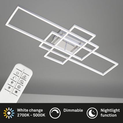 Brilo - LED Zatemnitveni nadgradni lestenec FRAME LED/51W/230V 2700-5000K mat krom + Daljinski upravljalnik