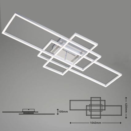 Brilo - LED Zatemnitveni nadgradni lestenec FRAME LED/51W/230V 2700-5000K krom + Daljinski upravljalnik