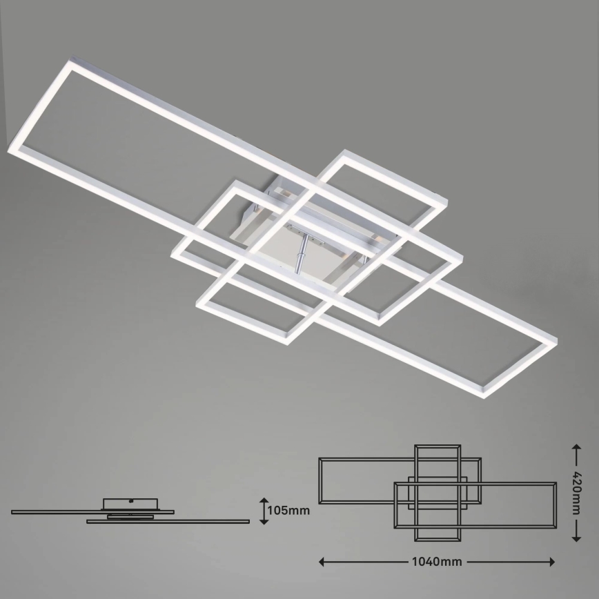 Brilo - LED Zatemnitveni nadgradni lestenec FRAME LED/51W/230V 2700-5000K mat krom + Daljinski upravljalnik