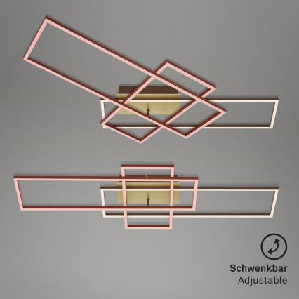 Brilo - LED Zatemnitveni nadgradni lestenec FRAME LED/51W/230V 2700-5000K rjava/zlata + Daljinski upravljalnik