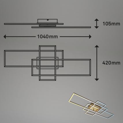 Brilo - LED Zatemnitveni nadgradni lestenec FRAME LED/51W/230V 2700-5000K rjava/zlata + Daljinski upravljalnik