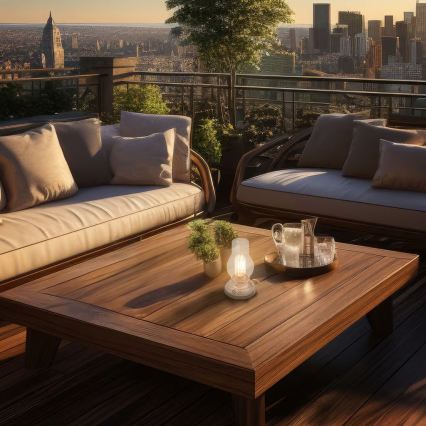 Brilo - LED zatemnjevalna zunanja polnilna namizna svetilka KANEA LED/1,5W/5V IP44 1200 mAh bež