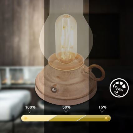 Brilo - LED zatemnjevalna zunanja polnilna namizna svetilka KANEA LED/1,5W/5V IP44 1200 mAh bež