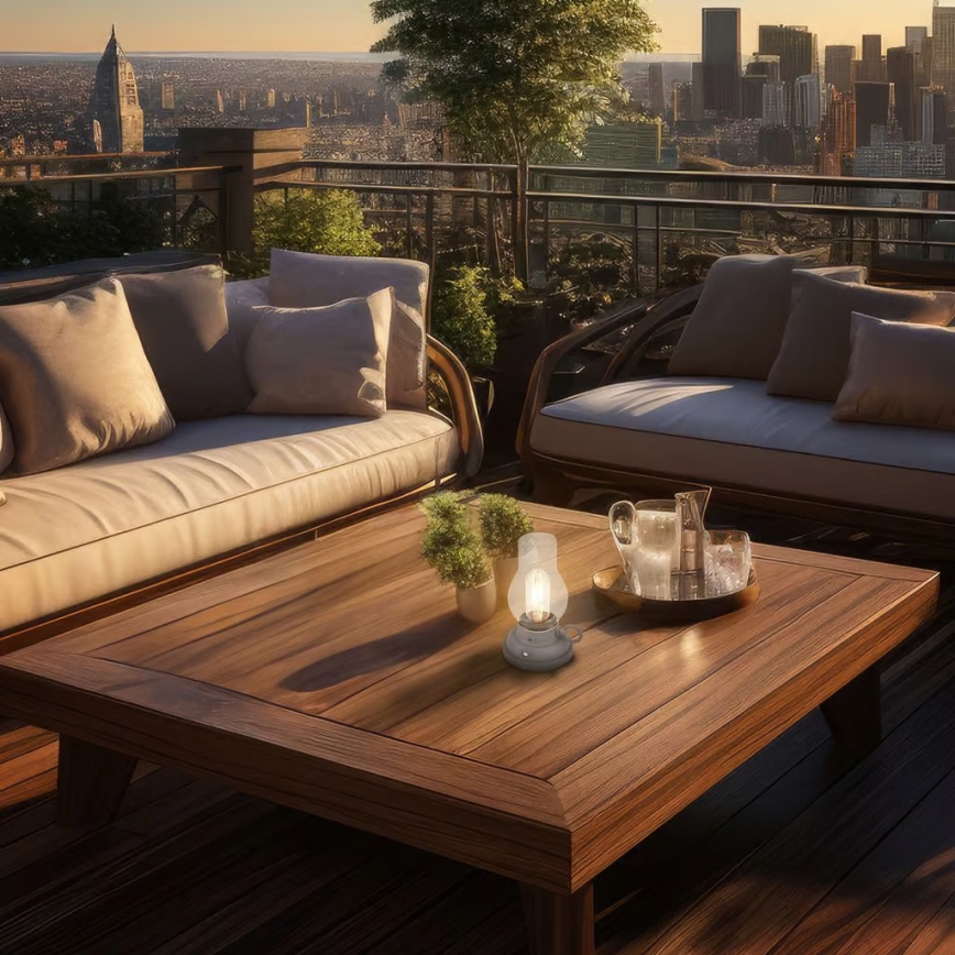 Brilo - LED zatemnjiva zunanja polnilna namizna svetilka KANEA LED/1,5W/5V IP44 1200 mAh antracit