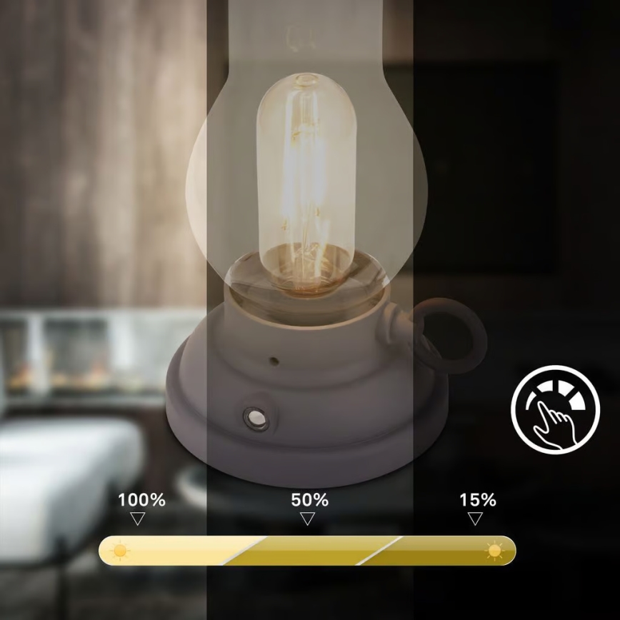 Brilo - LED zatemnjiva zunanja polnilna namizna svetilka KANEA LED/1,5W/5V IP44 1200 mAh antracit