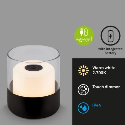 Brilo - LED zatemnjiva zunanja polnilna namizna svetilka LILET LED/2W/5V IP44