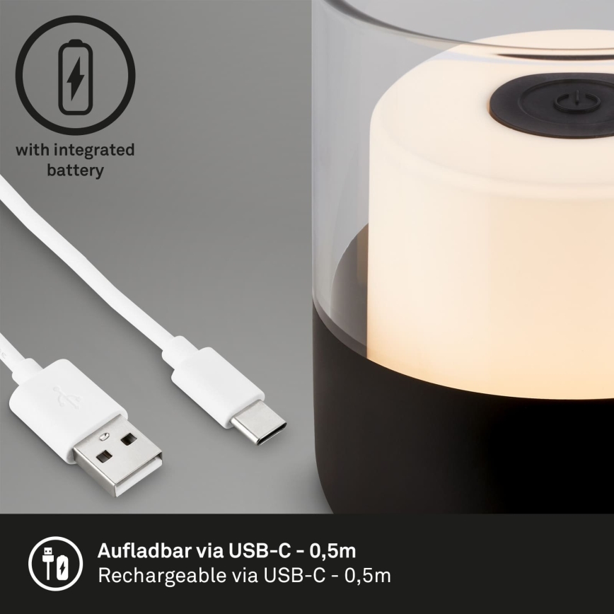 Brilo - LED zatemnjiva zunanja polnilna namizna svetilka LILET LED/2W/5V IP44