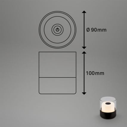 Brilo - LED zatemnjiva zunanja polnilna namizna svetilka LILET LED/2W/5V IP44
