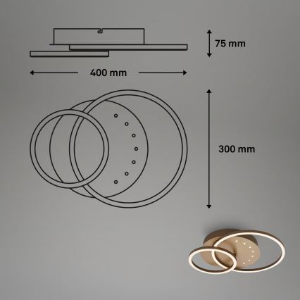 Brilo - LED zatemnljivo stropno svetilo LED/26W/230V 3000K rjava