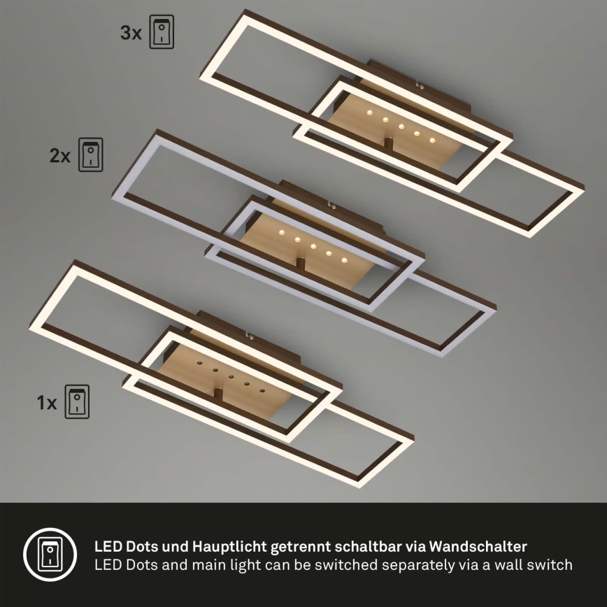 Brilo - LED zatemnljivo stropno svetilo LED/30W/230V 3000K rjavo