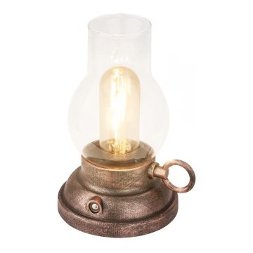 Brilo - LED zunanja polnilna namizna svetilka KANEA z nastavljivo jakostjo svetlobe, LED/1,5W/5V, IP44, 1200 mAh, bronasta