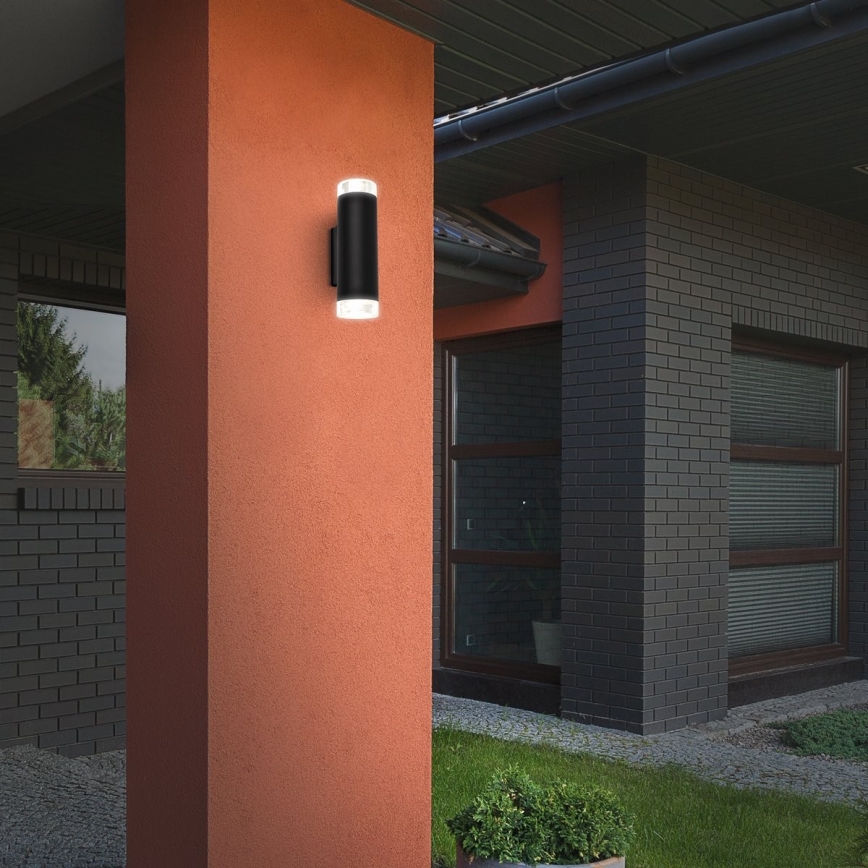 Brilo - LED Zunanja stenska svetilka 2xGU10/4,7W/230V IP44 4000K črna