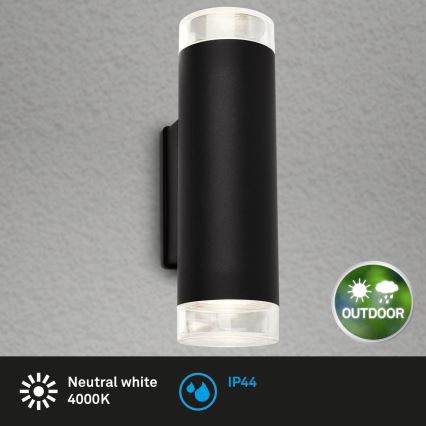 Brilo - LED Zunanja stenska svetilka 2xGU10/4,7W/230V IP44 4000K črna