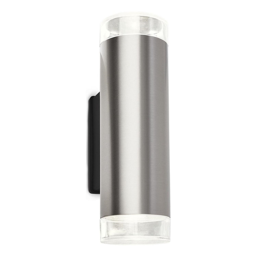 Brilo - LED Zunanja stenska svetilka 2xGU10/4,7W/230V IP44 4000K mat krom