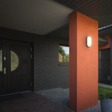 Brilo - LED zunanja stenska svetilka s senzorjem gibanja in mraka RUCH LED/12W/230V IP65 črna