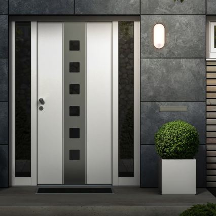 Brilo - LED zunanja stenska svetilka s senzorjem gibanja in mraka RUCH LED/12W/230V IP65 črna