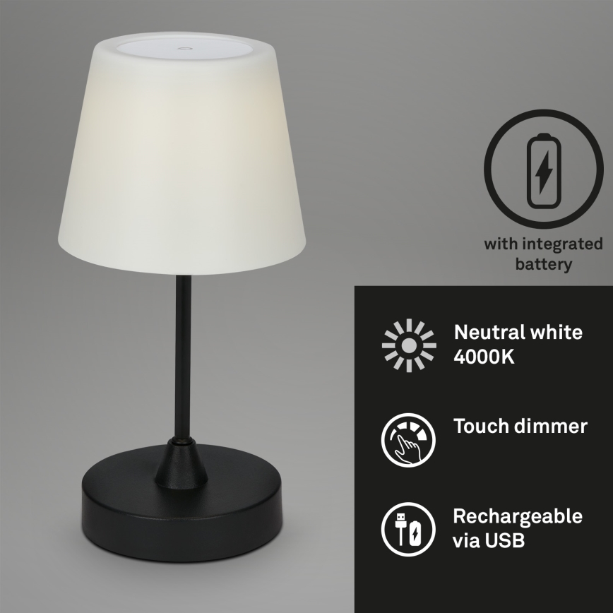 Brilo - LED Zunanja zatemnitvena polnilna svetilka LED/3W/5V IP44 2000 mAh