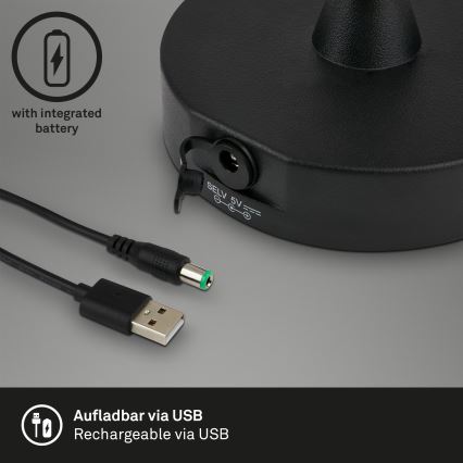 Brilo - LED Zunanja zatemnitvena polnilna svetilka LED/3W/5V IP44 2000 mAh