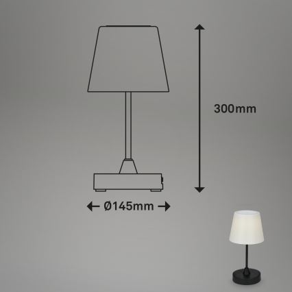 Brilo - LED Zunanja zatemnitvena polnilna svetilka LED/3W/5V IP44 2000 mAh