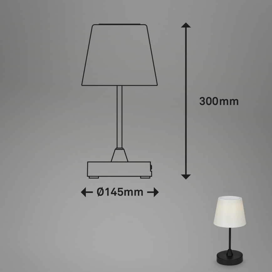 Brilo - LED Zunanja zatemnitvena polnilna svetilka LED/3W/5V IP44 2000 mAh