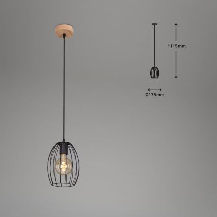 Brilo - Lestenec na jekleni vrvici WAKTU 1xE27/60W/230V