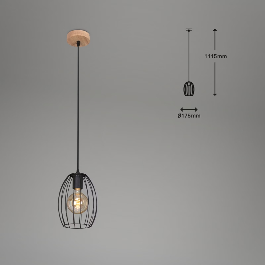 Brilo - Lestenec na jekleni vrvici WAKTU 1xE27/60W/230V