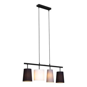 Brilo - Lestenec na kablu 4xE27/40W/230V črna/siva/bela