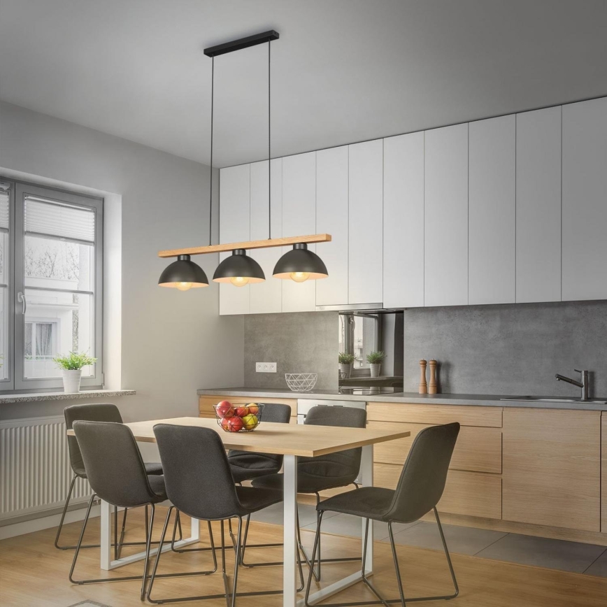 Brilo - Lestenec na vrvici 3xE27/40W/230V kavčukovec